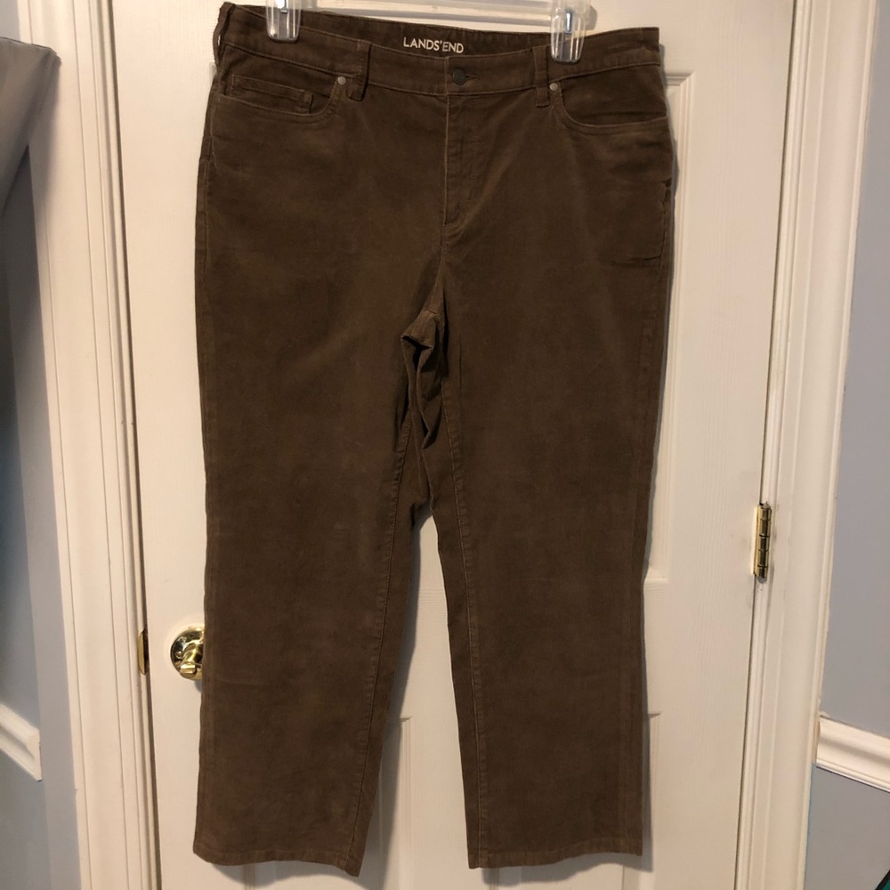 Lands’ End 16W Mid Rise Straight Leg Corduroys Tan